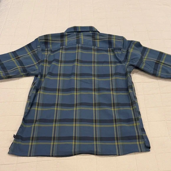 Mountain Hardwear Men's Blue and Yellow Plaid Shirt - Picture 7 of 8